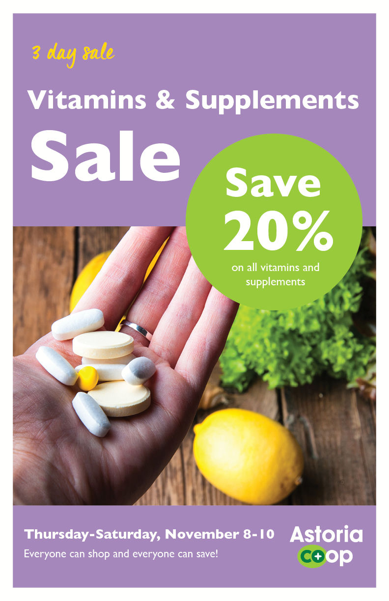 Vitamins & Supplements Sale Astoria Co+op